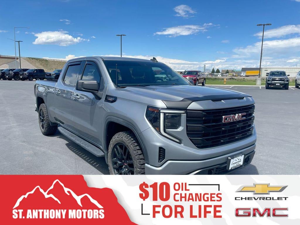 2023 GMC Sierra 1500 Elevation in Sterling Metallic — front three-quarter view